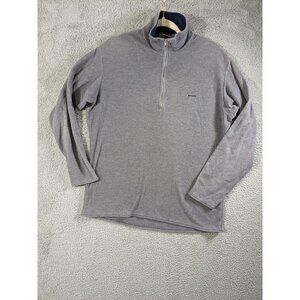Patagonia Capilene Pullover Mens Large Fleece Zip Mock Sweater Made In USA Gray